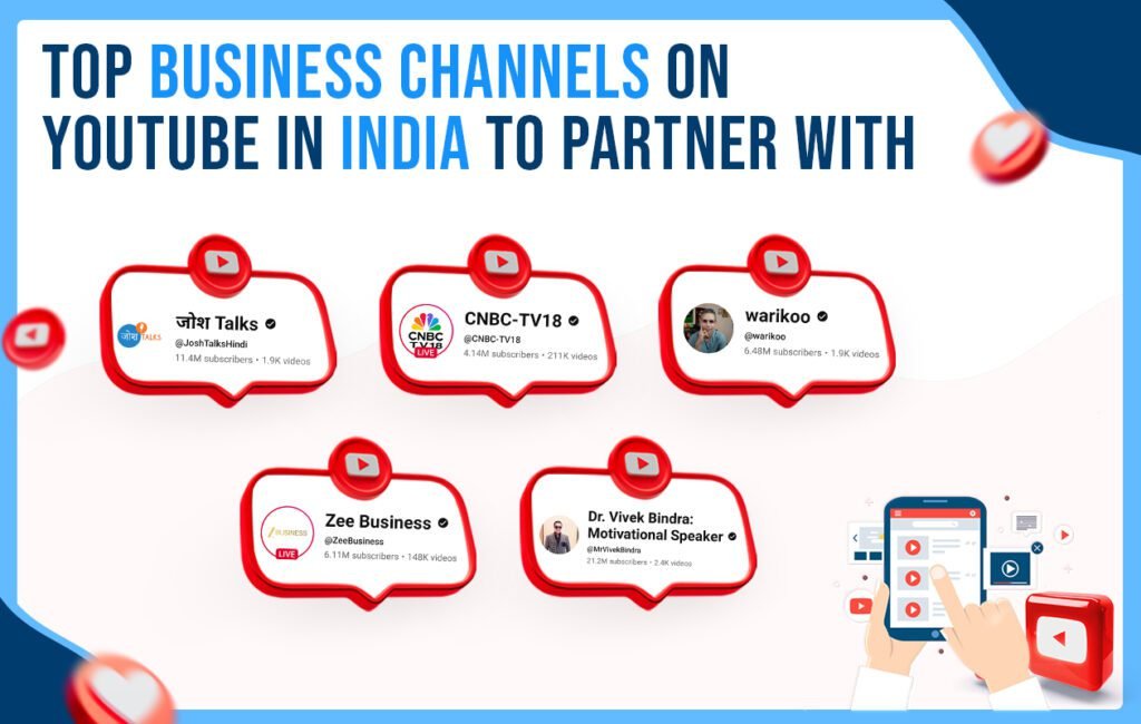 Top Business Channels on YouTube in India To Partner With